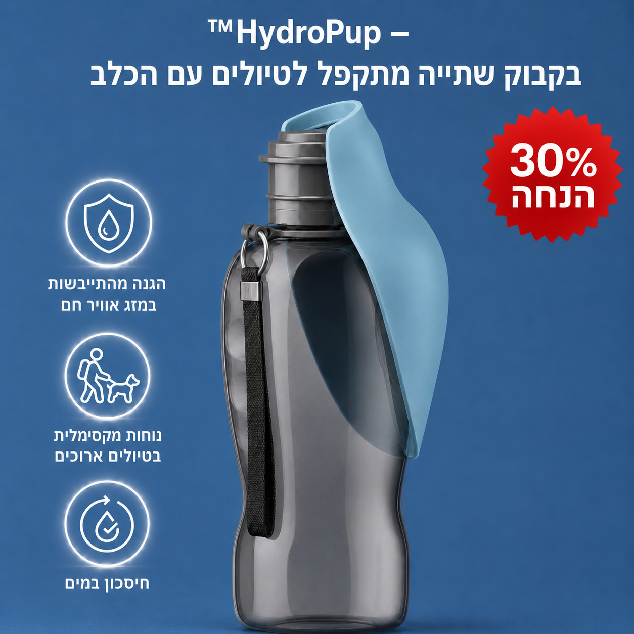™HydroPup – בקבוק שתייה מתקפל לטיולים עם הכלב