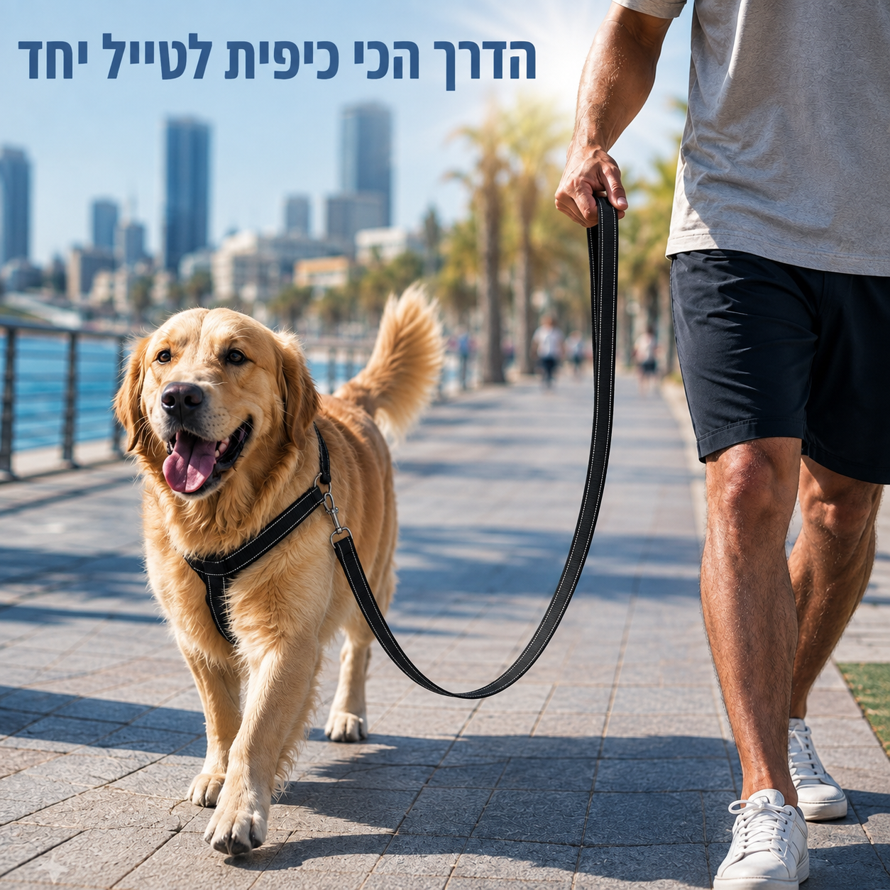 רצועה מרופדת וזוהרת לכלב