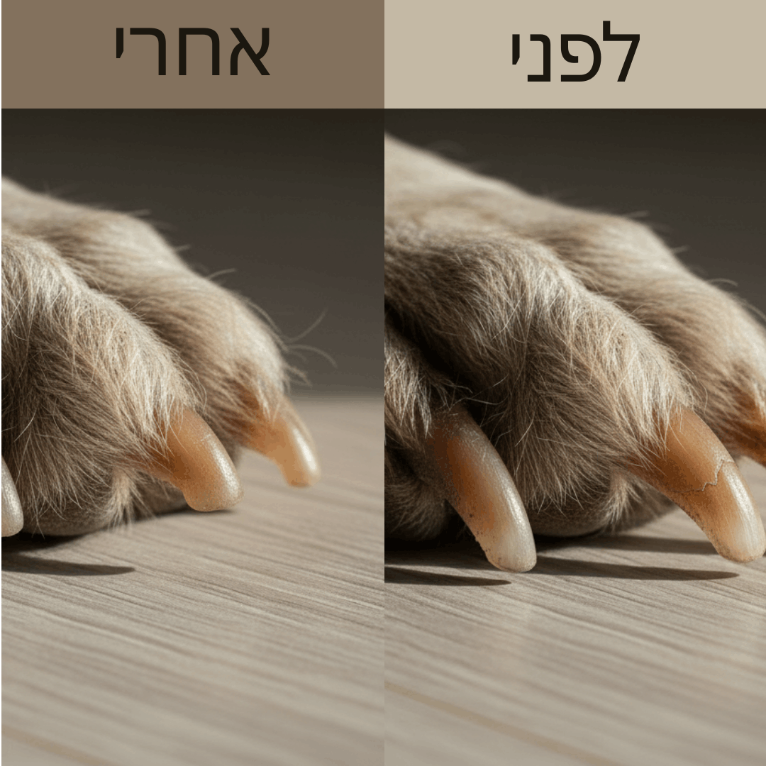 תמונת לפני אחרי של הציפורניים